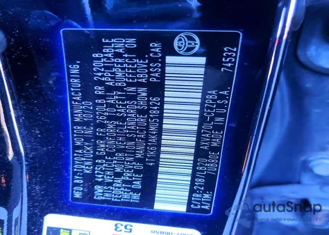 2021 Toyota Camry Xse из США, поврежденный, VIN 4T1K61AK4MU518426